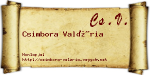 Csimbora Valéria névjegykártya